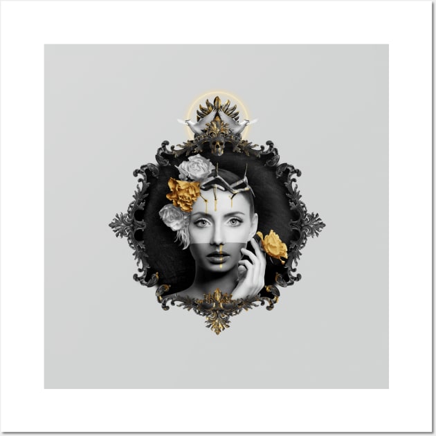 Portrait of a woman in gold Wall Art by Dystopia Arts